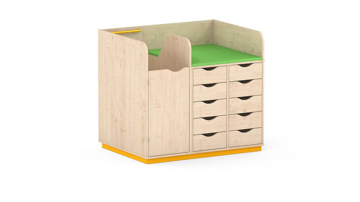 Wickeltisch mit Schubladen und Treppen inkl. Wickelauflage versch. Farben | Lisel