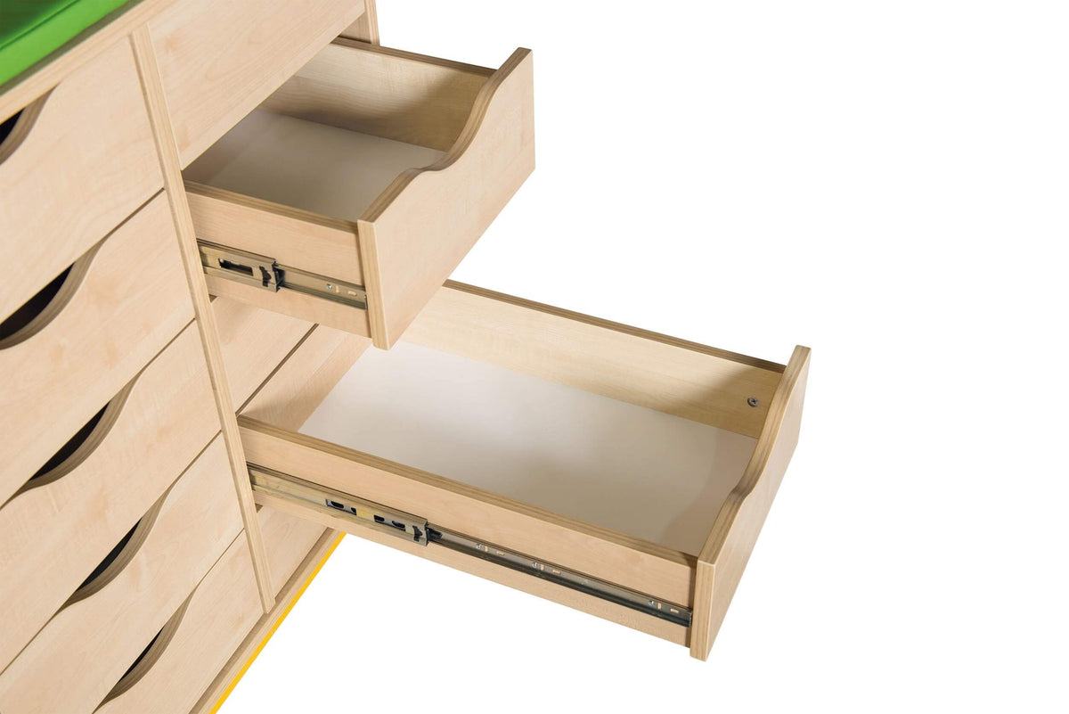 Wickeltisch mit Schubladen und Treppen inkl. Wickelauflage versch. Farben | Lisel